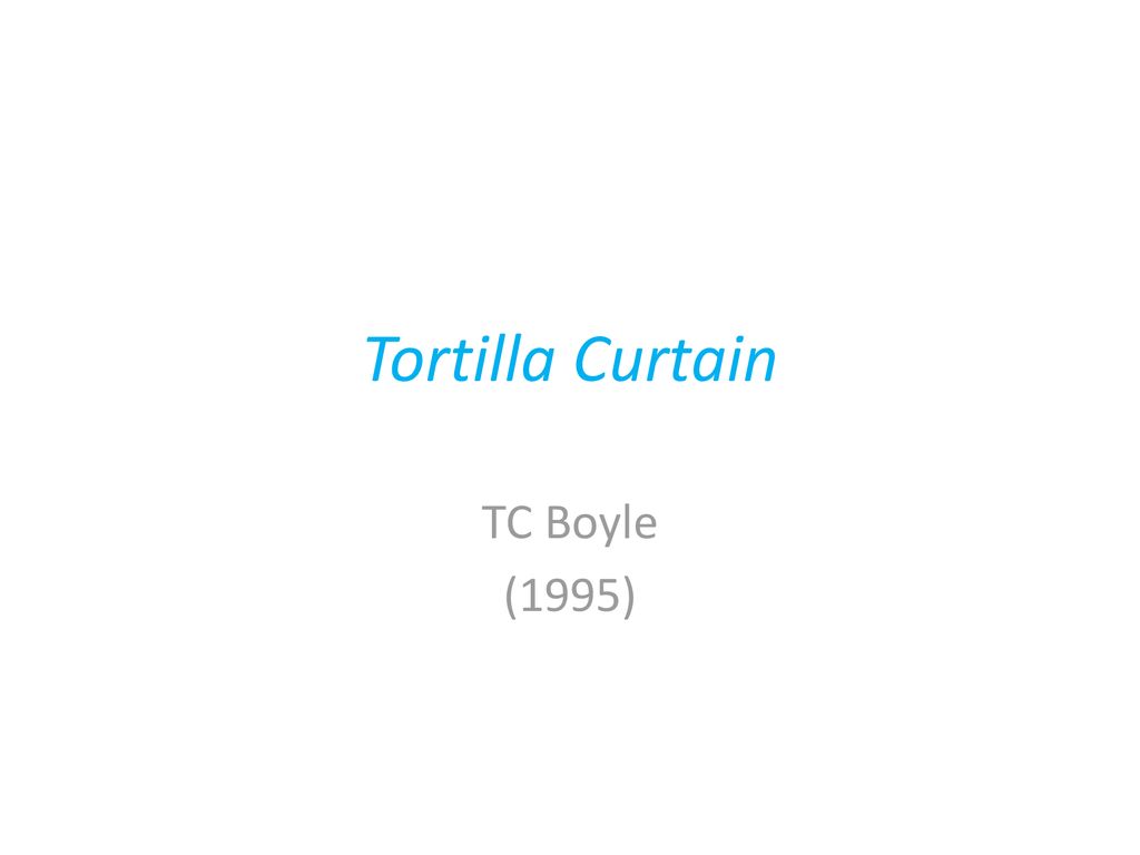Реферат: The Tortilla Curtain By T. Coraghessan Boyle