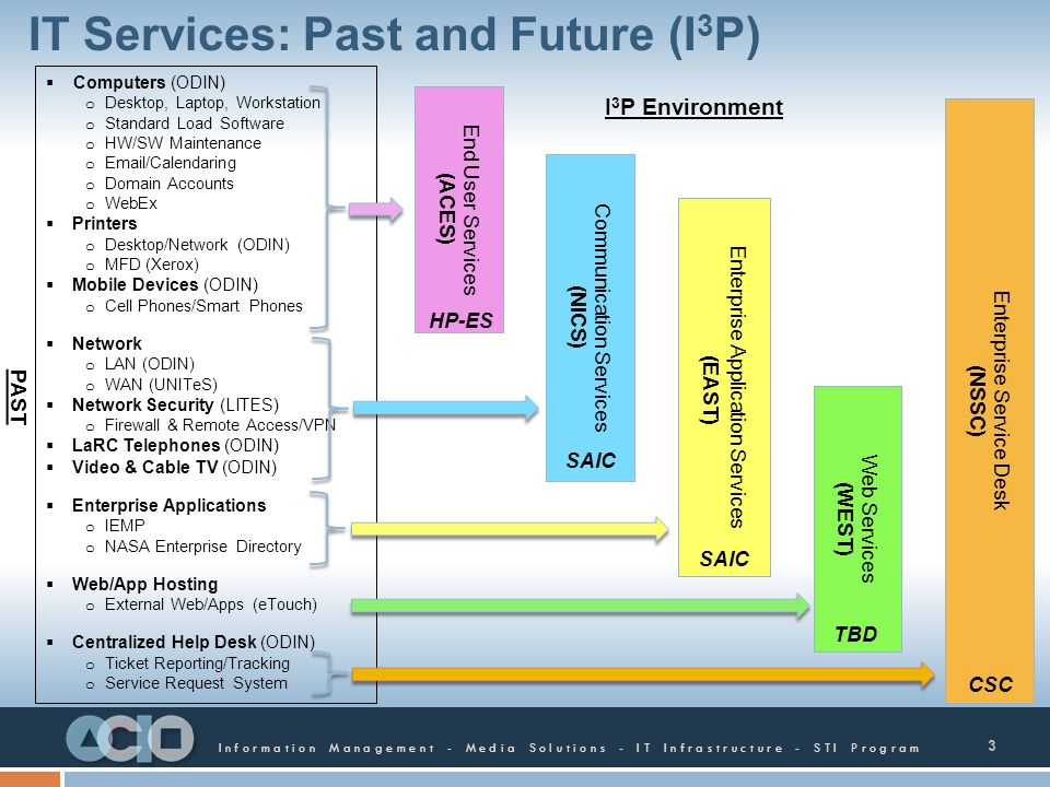 IT Services: Past and Future (I3P)