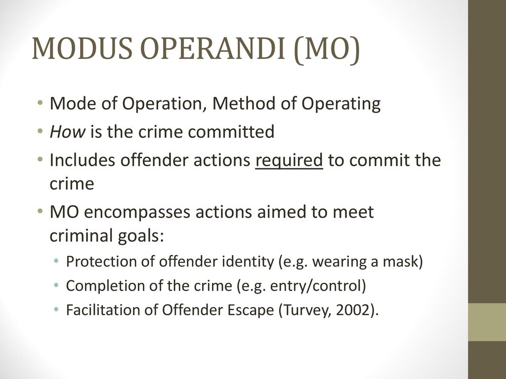 Modus operandi meaning