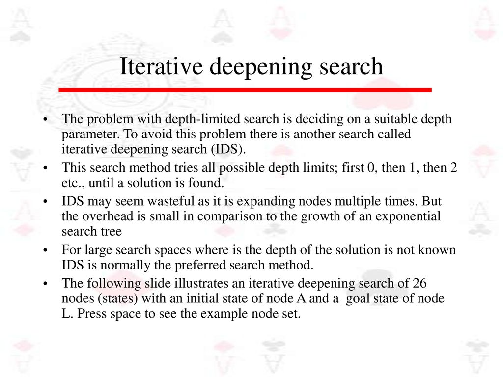 Iterative Deepening Search - ppt download