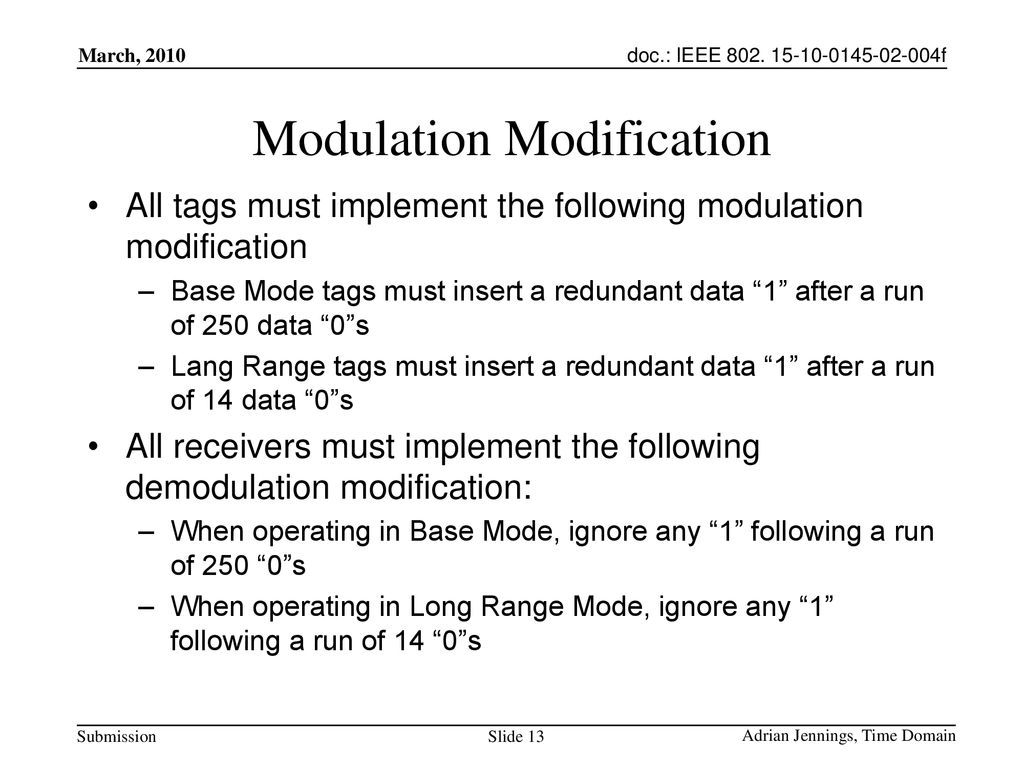 Modulation Modification