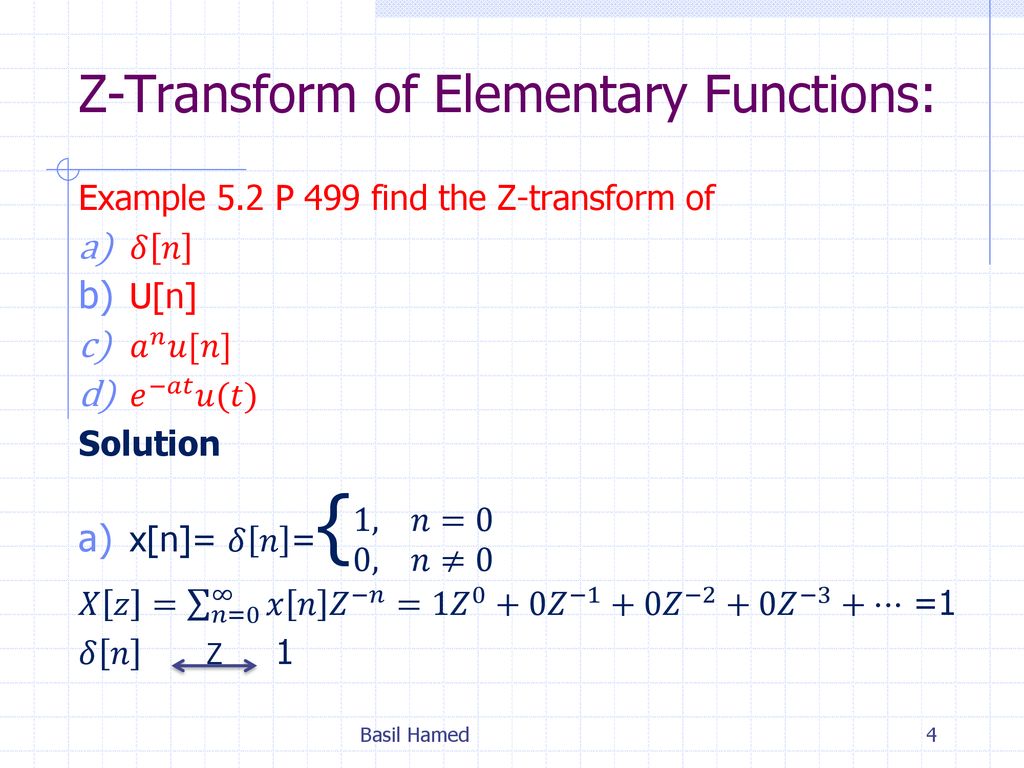 Chapter 5 Dt System Analysis Z Transform Basil Hamed Ppt Download