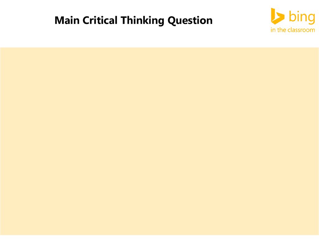 Main Critical Thinking Question