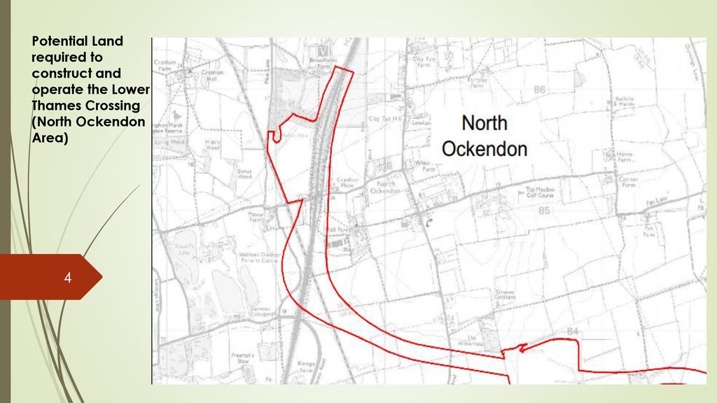 Potential Land required to construct and operate the Lower Thames Crossing (North Ockendon Area)