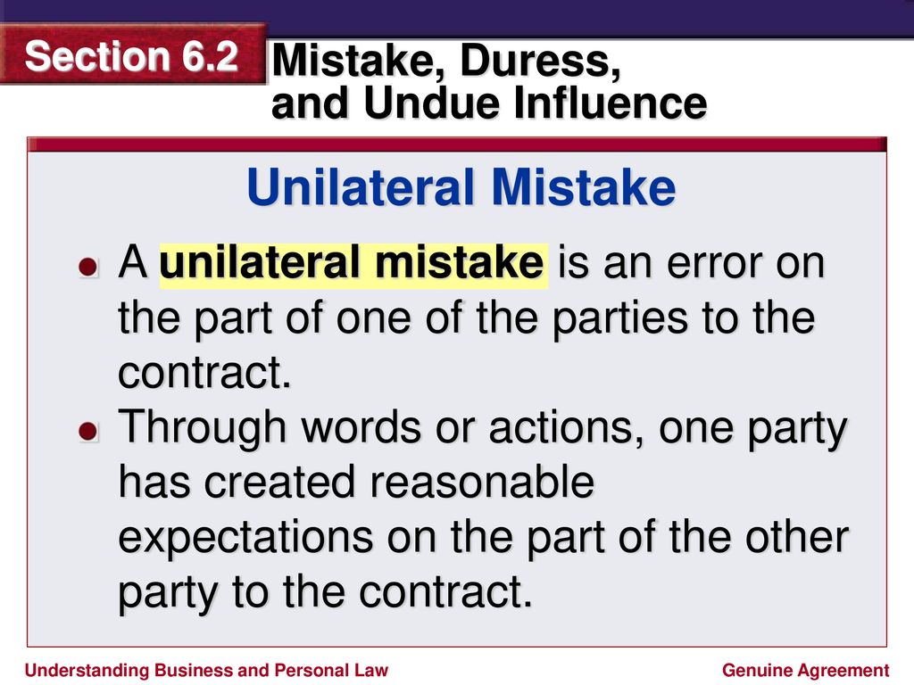 unilateral mistake