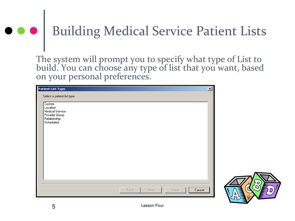 Lesson Four Building Medical Service Patient Lists Ppt Download