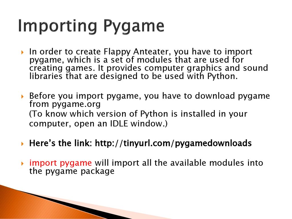 WICS - Flappy Anteater Python Tutorial - ppt download