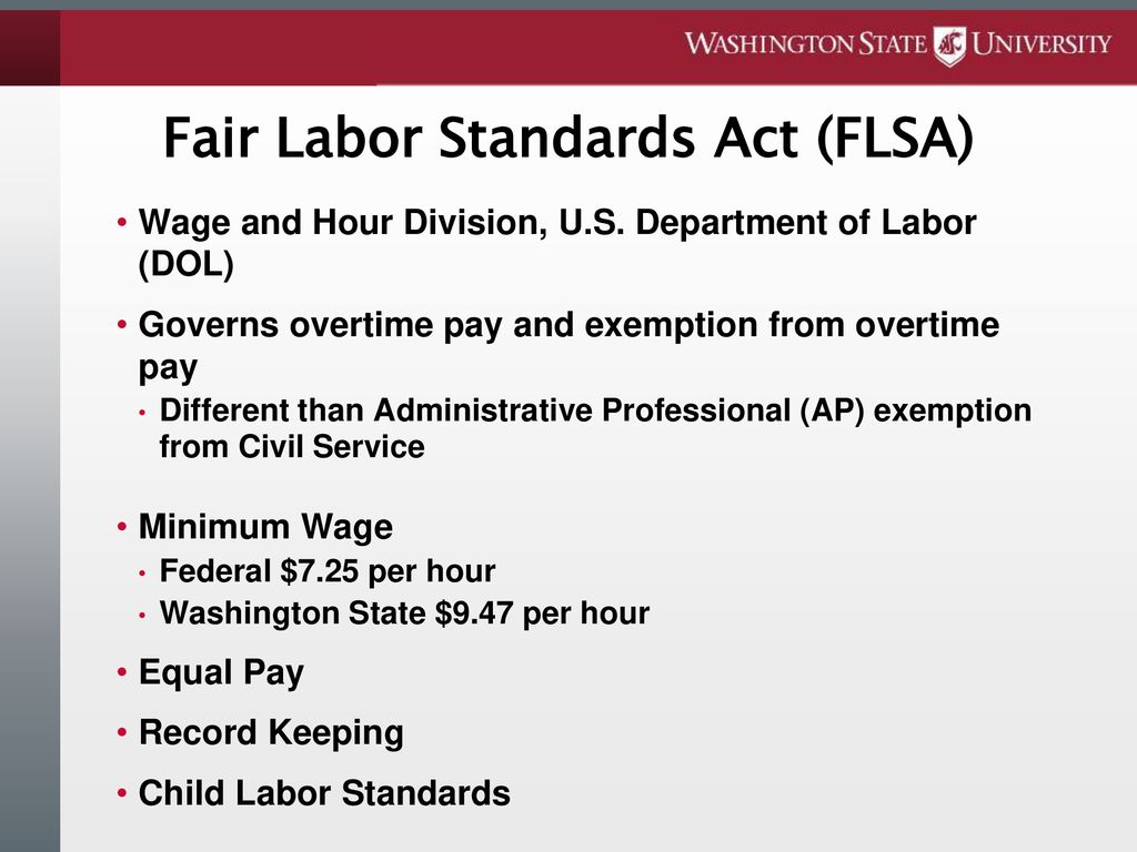 Fair Labor Standards Act Basics and Changes ppt download