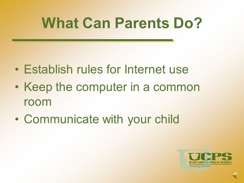 What Can Parents Do Establish rules for Internet use