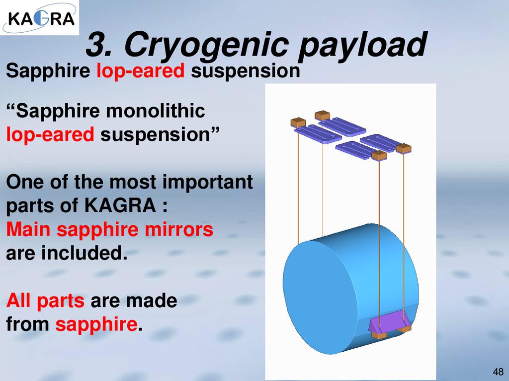 3. Cryogenic payload Sapphire lop-eared suspension