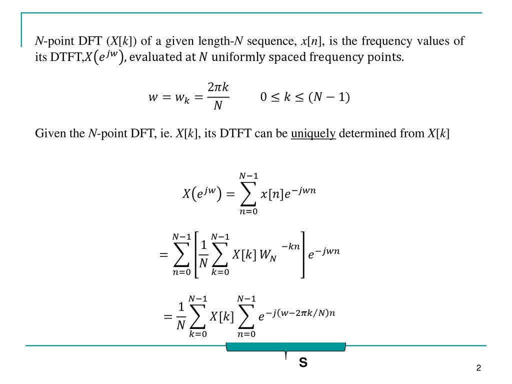 Dtft From Dft Samples By Interpolation Ppt Download
