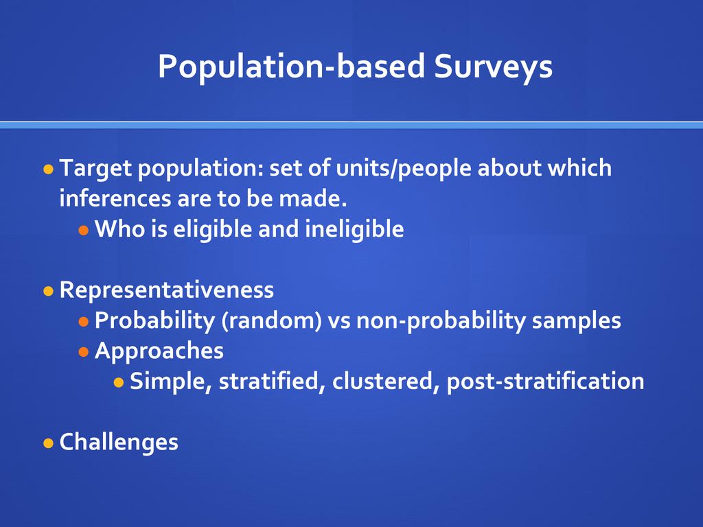 population based survey experiments