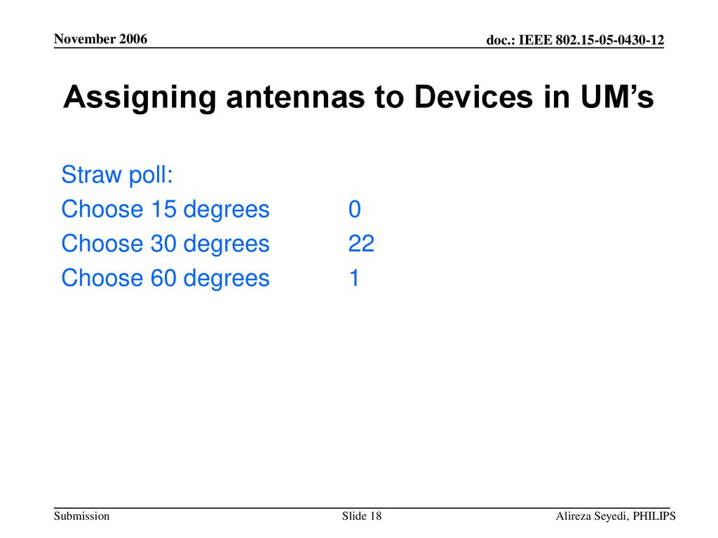 Assigning antennas to Devices in UM’s
