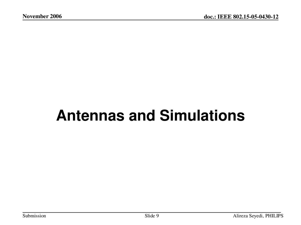 Antennas and Simulations