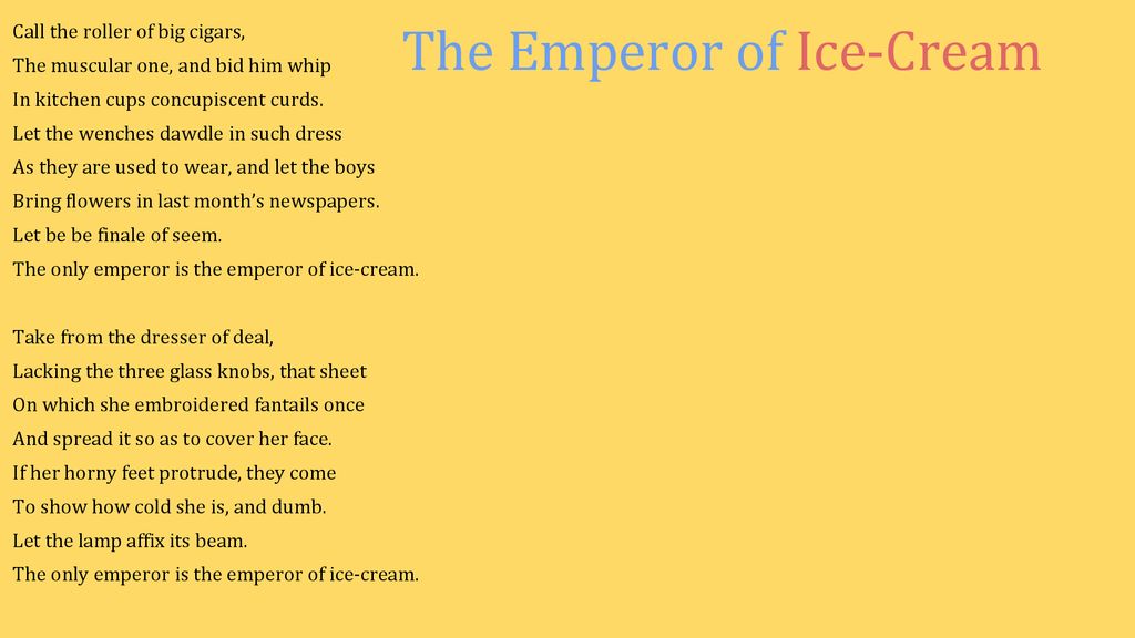 the emperor of ice cream poem