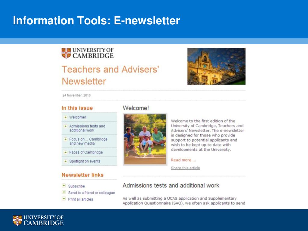 Information Tools: E-newsletter