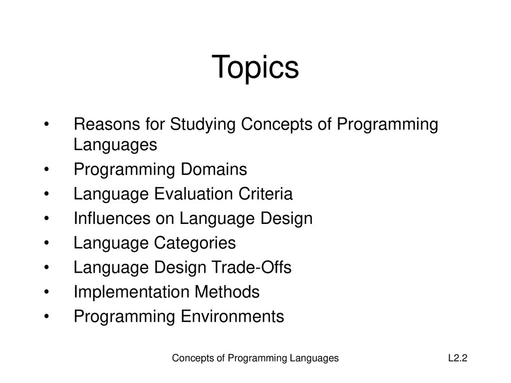 Lecture 2 Concepts of Programming Languages - ppt download