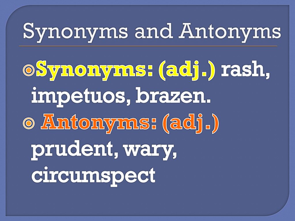 Synonym prudent Synonyms for