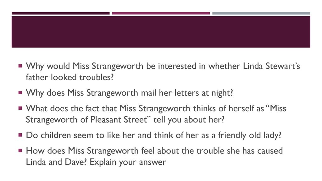miss strangeworth character traits