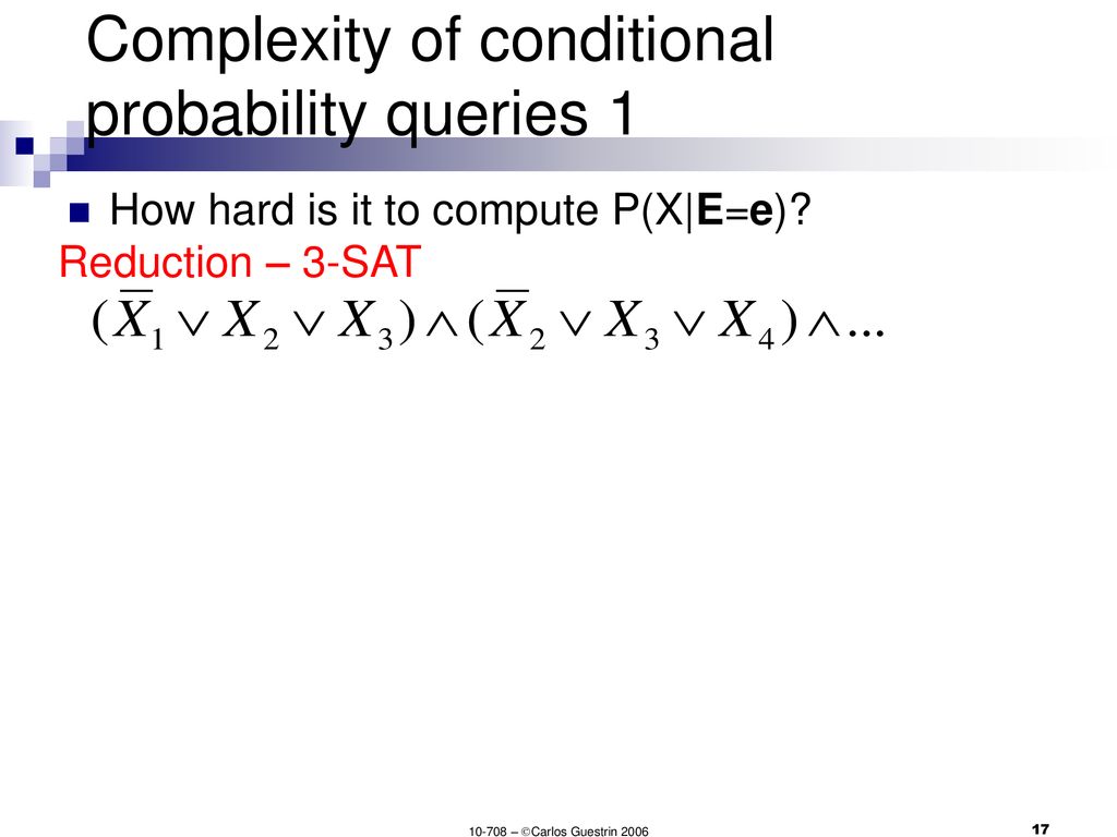 Complexity of conditional probability queries 1