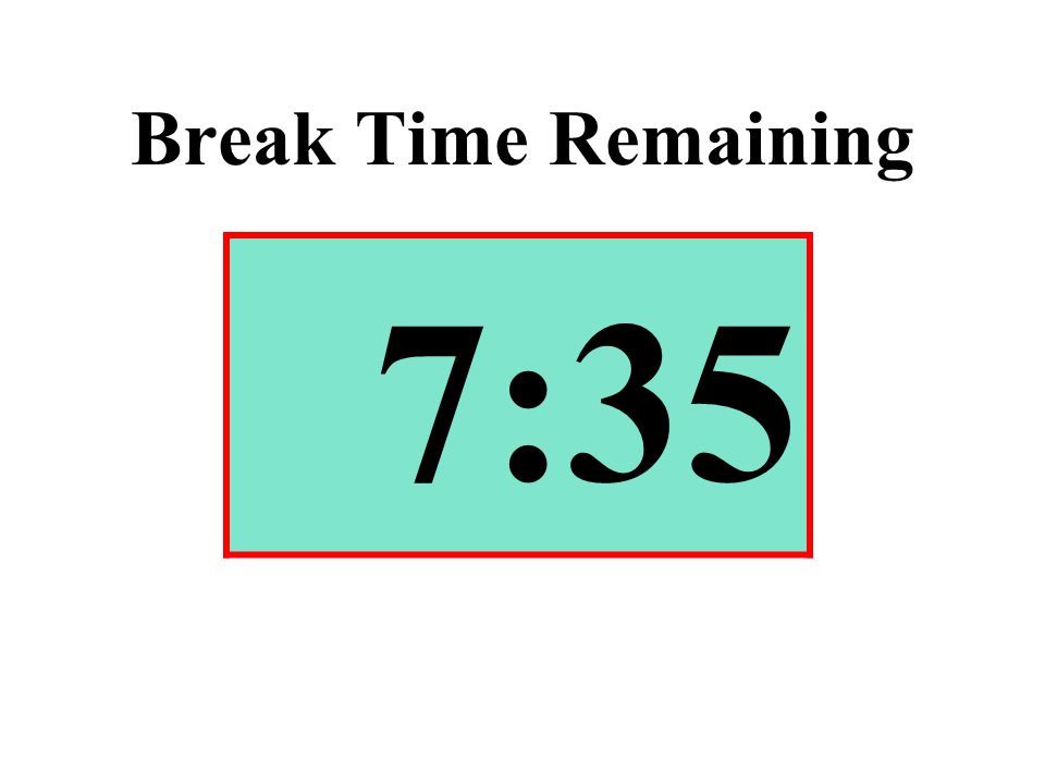 Break Time Remaining 7:35