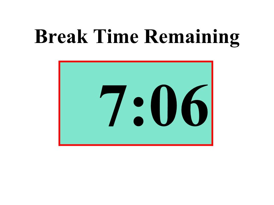 Break Time Remaining 7:06