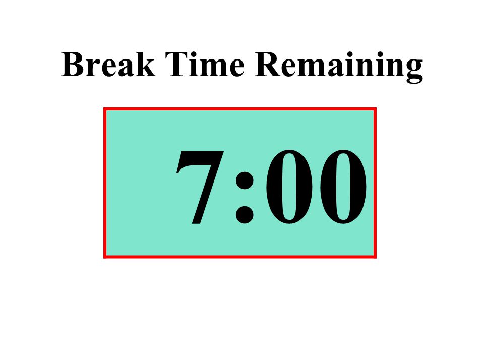 Break Time Remaining 7:00