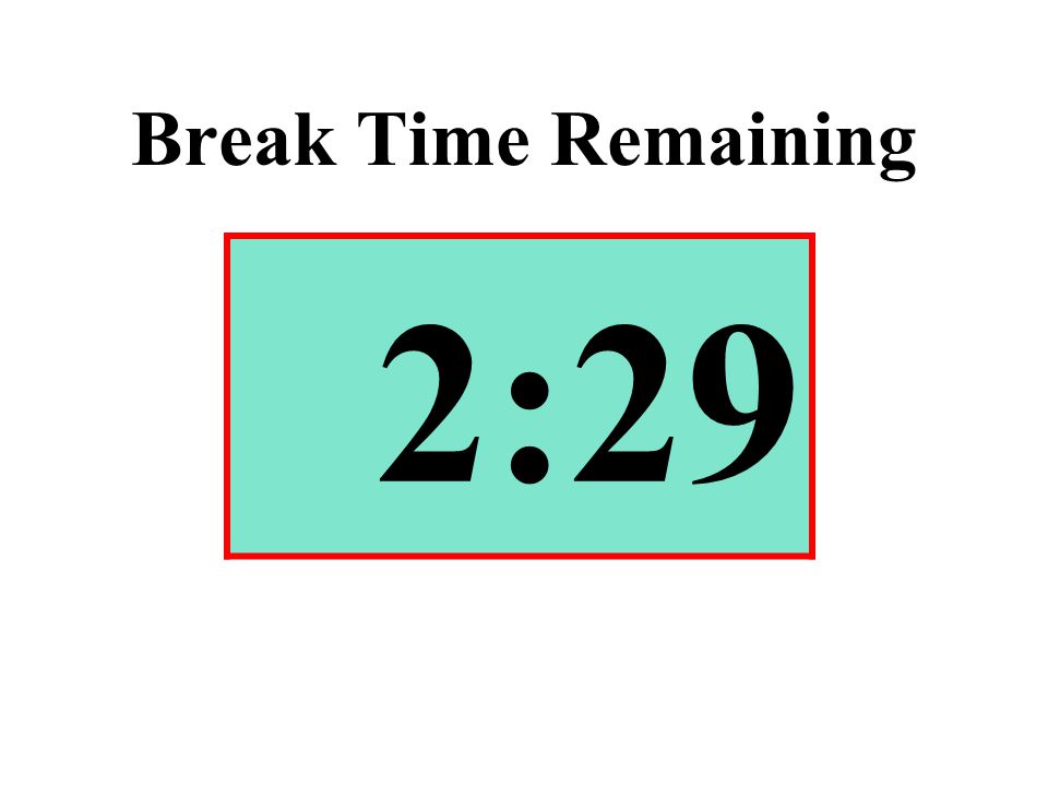 Break Time Remaining 2:29