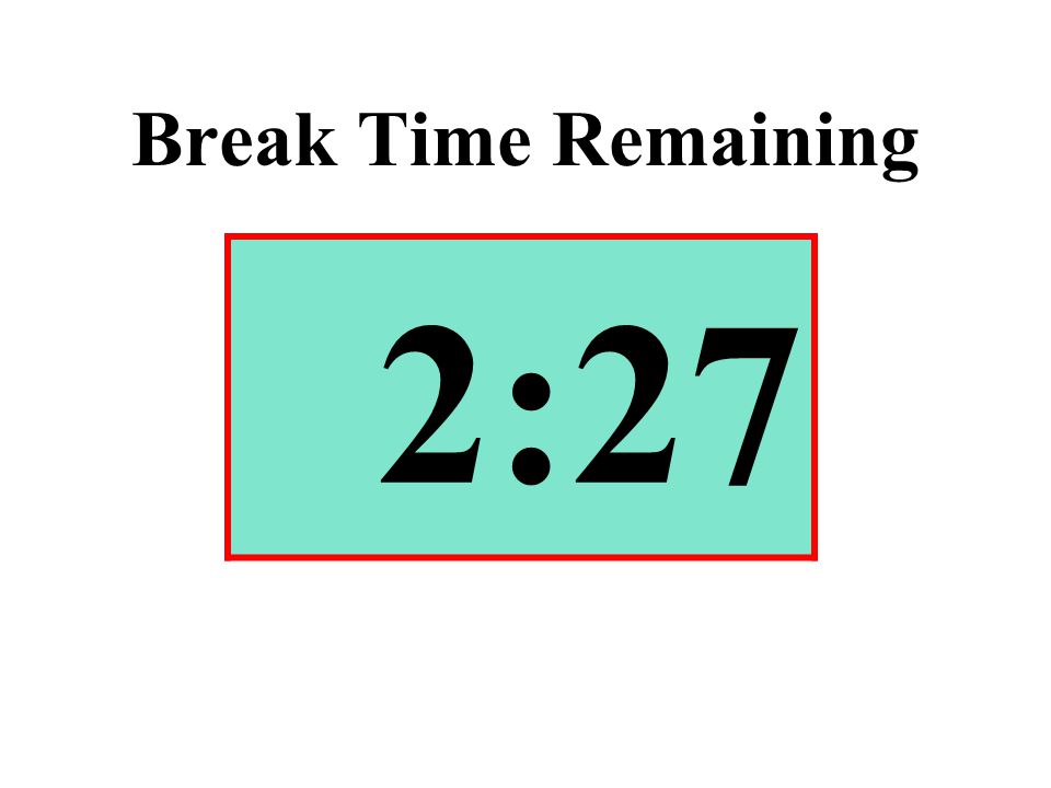 Break Time Remaining 2:27