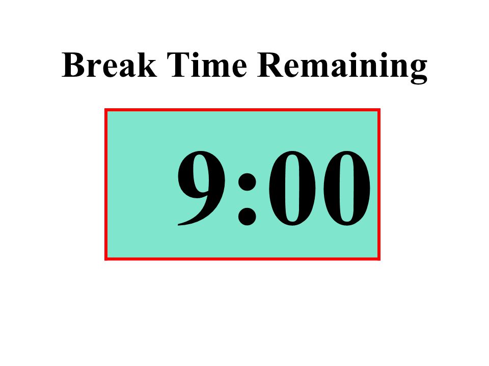 Break Time Remaining 9:00