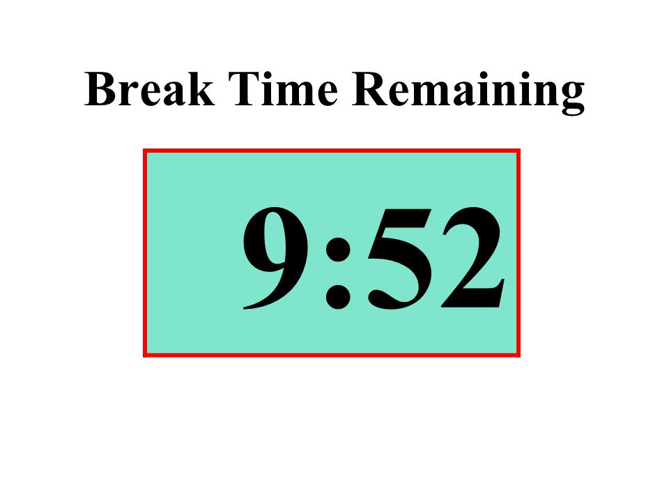 Break Time Remaining 9:52