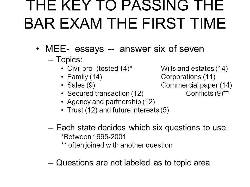 THE KEY TO PASSING THE BAR EXAM THE FIRST TIME - ppt download