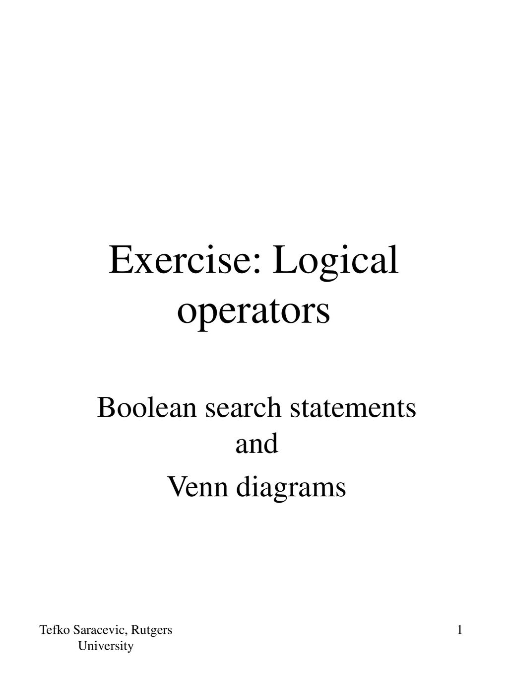 Exercise: Logical operators - ppt download