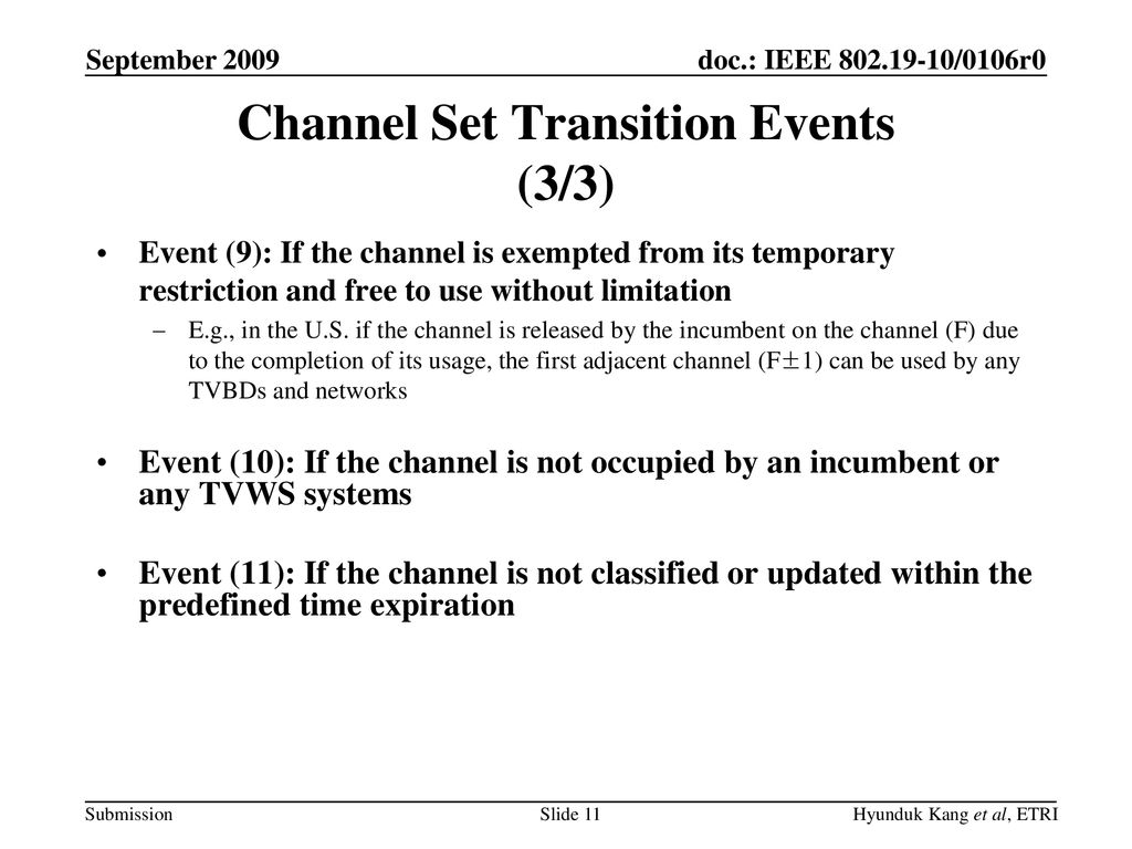 Channel Set Transition Events (3/3)