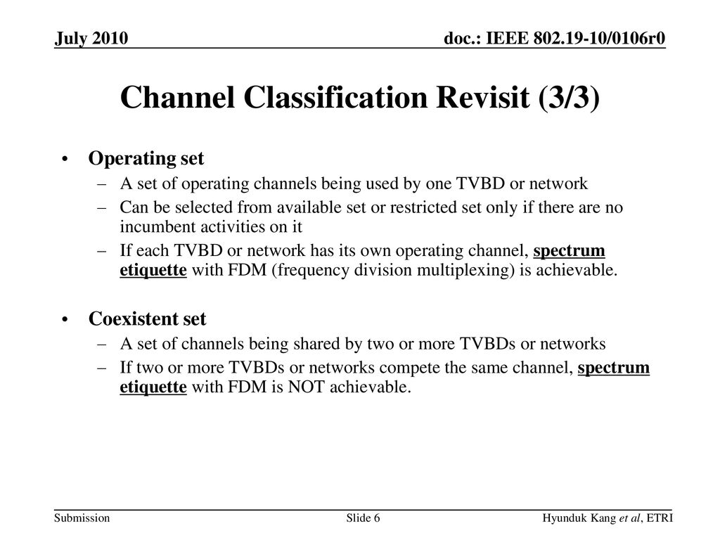 Channel Classification Revisit (3/3)