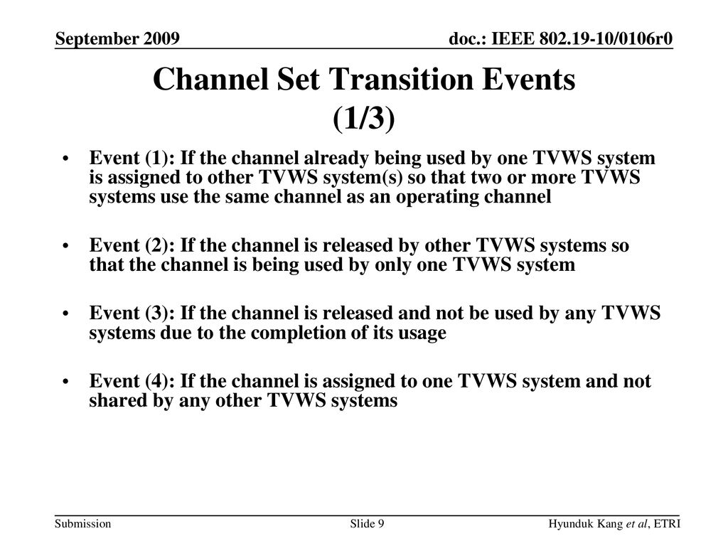 Channel Set Transition Events (1/3)