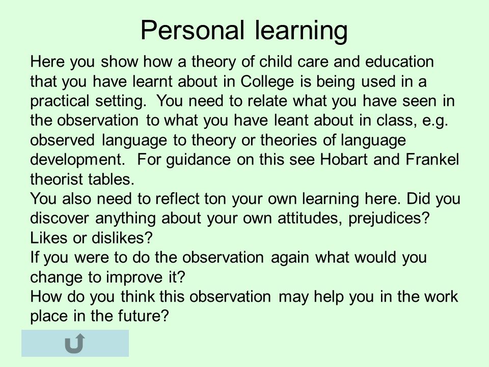 Personal learning