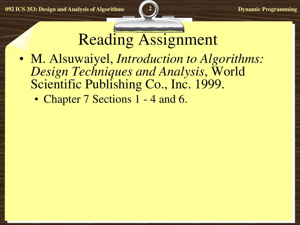 ICS 353: Design and Analysis of Algorithms - ppt download