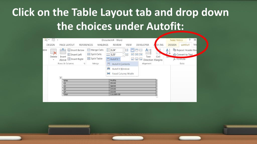 Autofitting contents and centering tables ppt download