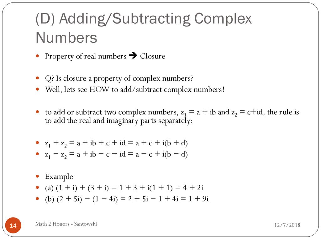 Lesson 18 quadratic equations complex numbers ppt download