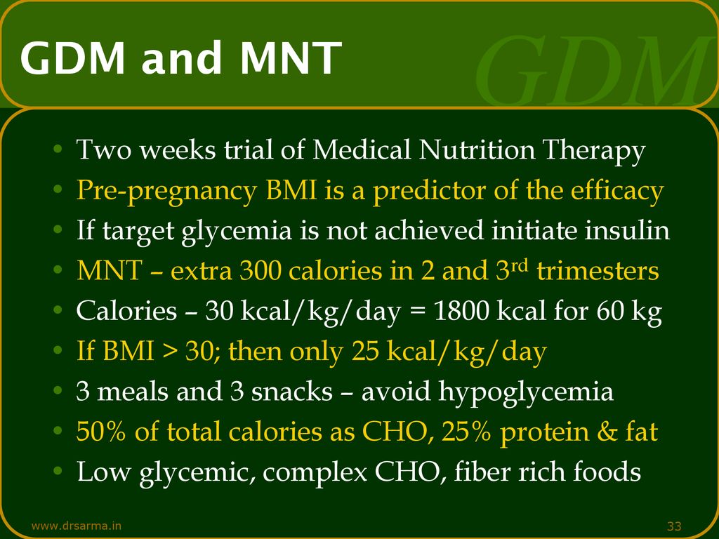 GDM and MNT Two weeks trial of Medical Nutrition Therapy