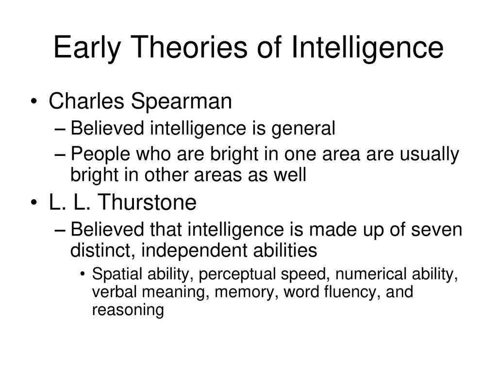 Early Theories of Intelligence ppt download