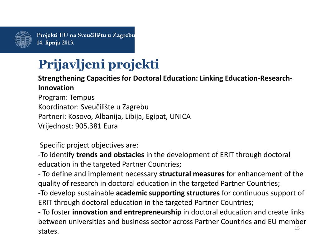 Projekti EU na Sveučilištu u Zagrebu