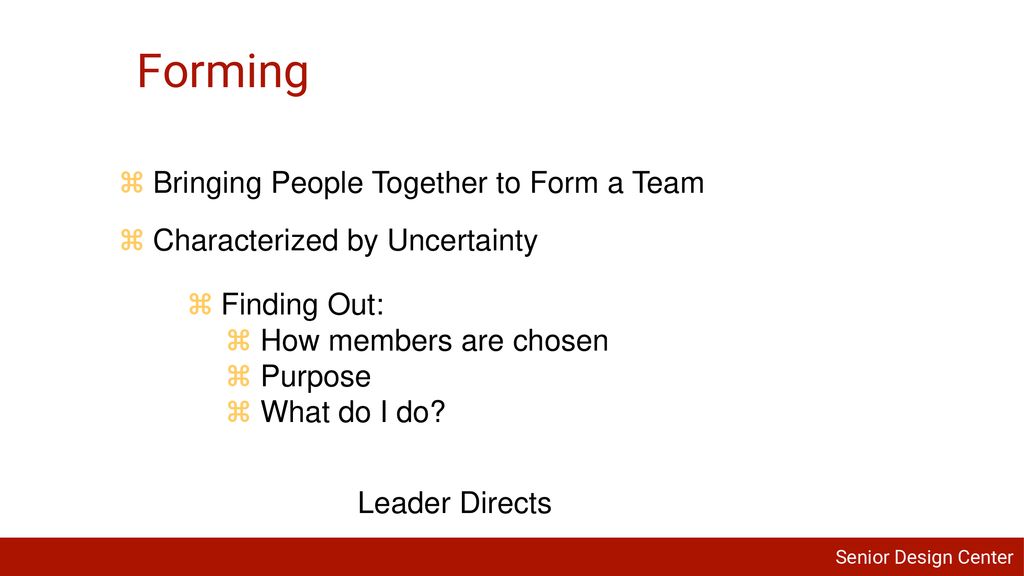 Forming Bringing People Together to Form a Team