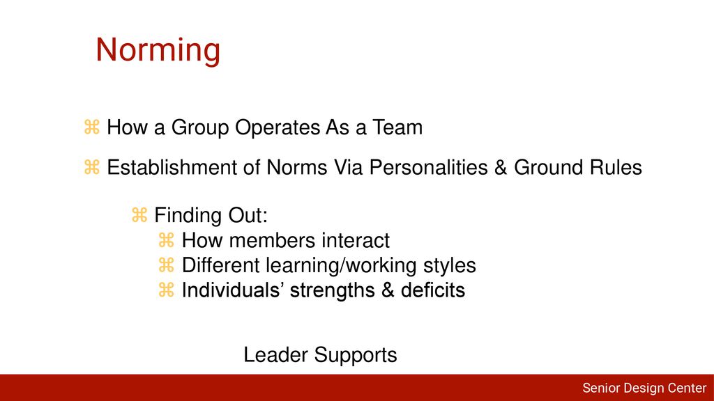 Norming How a Group Operates As a Team
