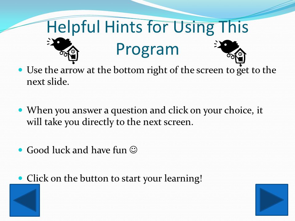 Helpful Hints for Using This Program