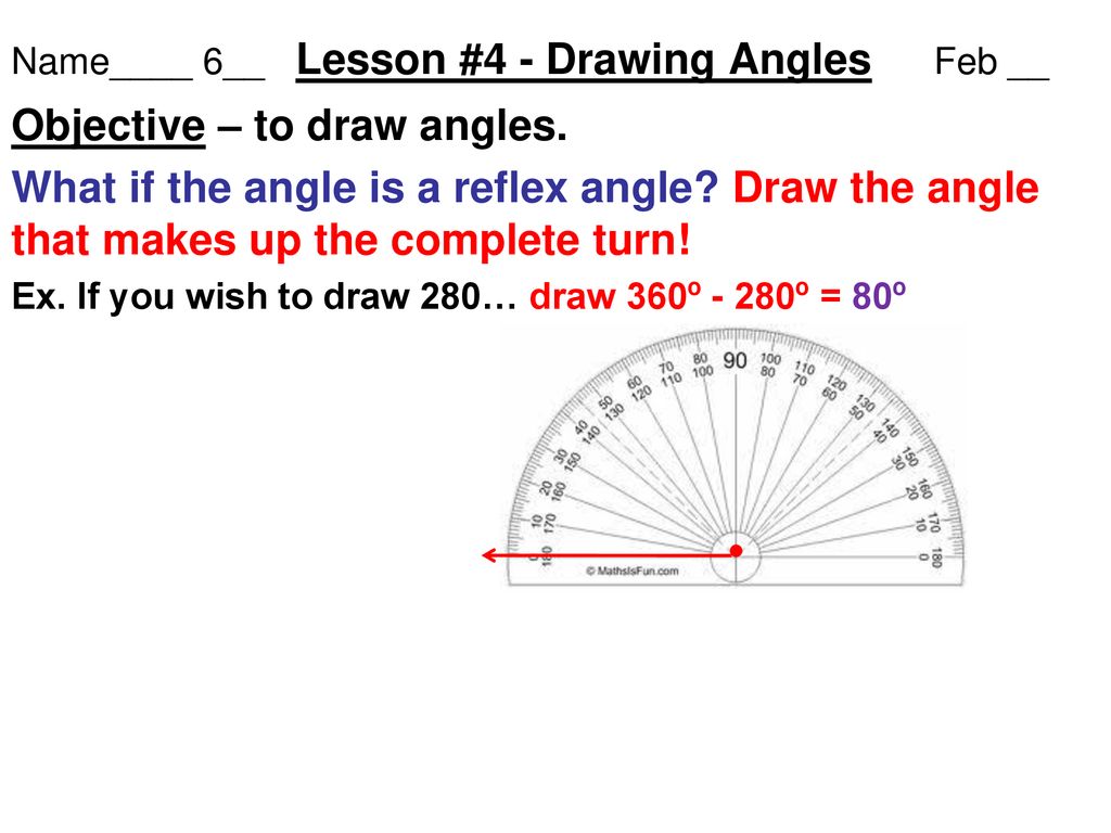 How can we draw a reflex angle?
