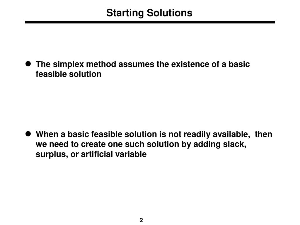 Starting Solutions and Convergence - ppt download
