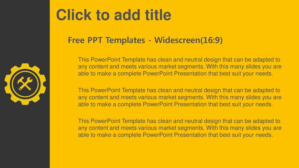 Click to add title Free PPT Templates - Widescreen(16:9)