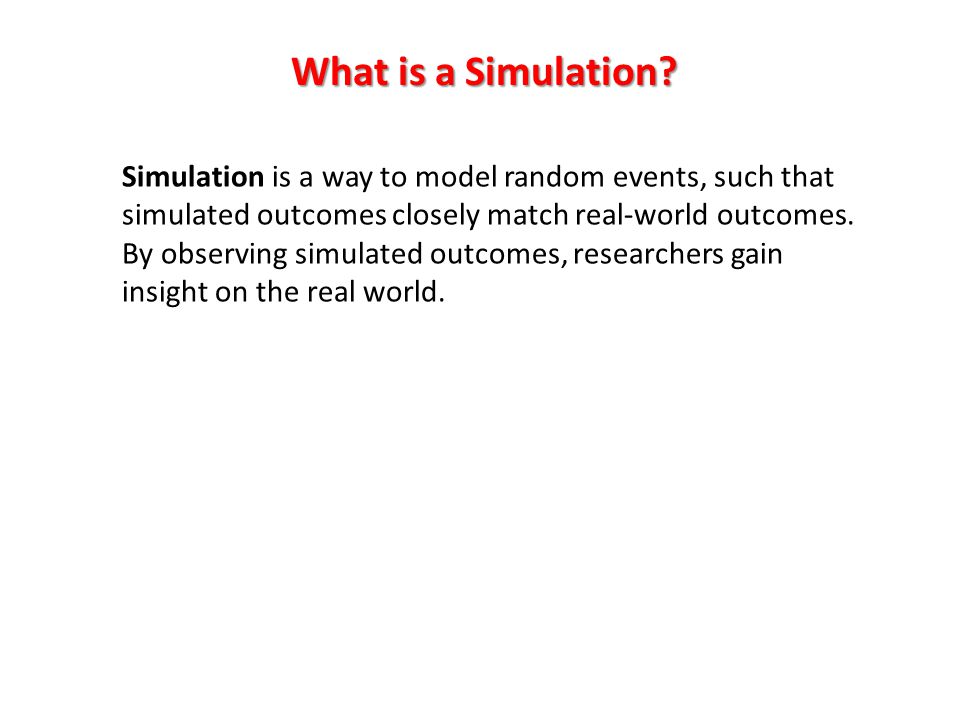 What is a Simulation